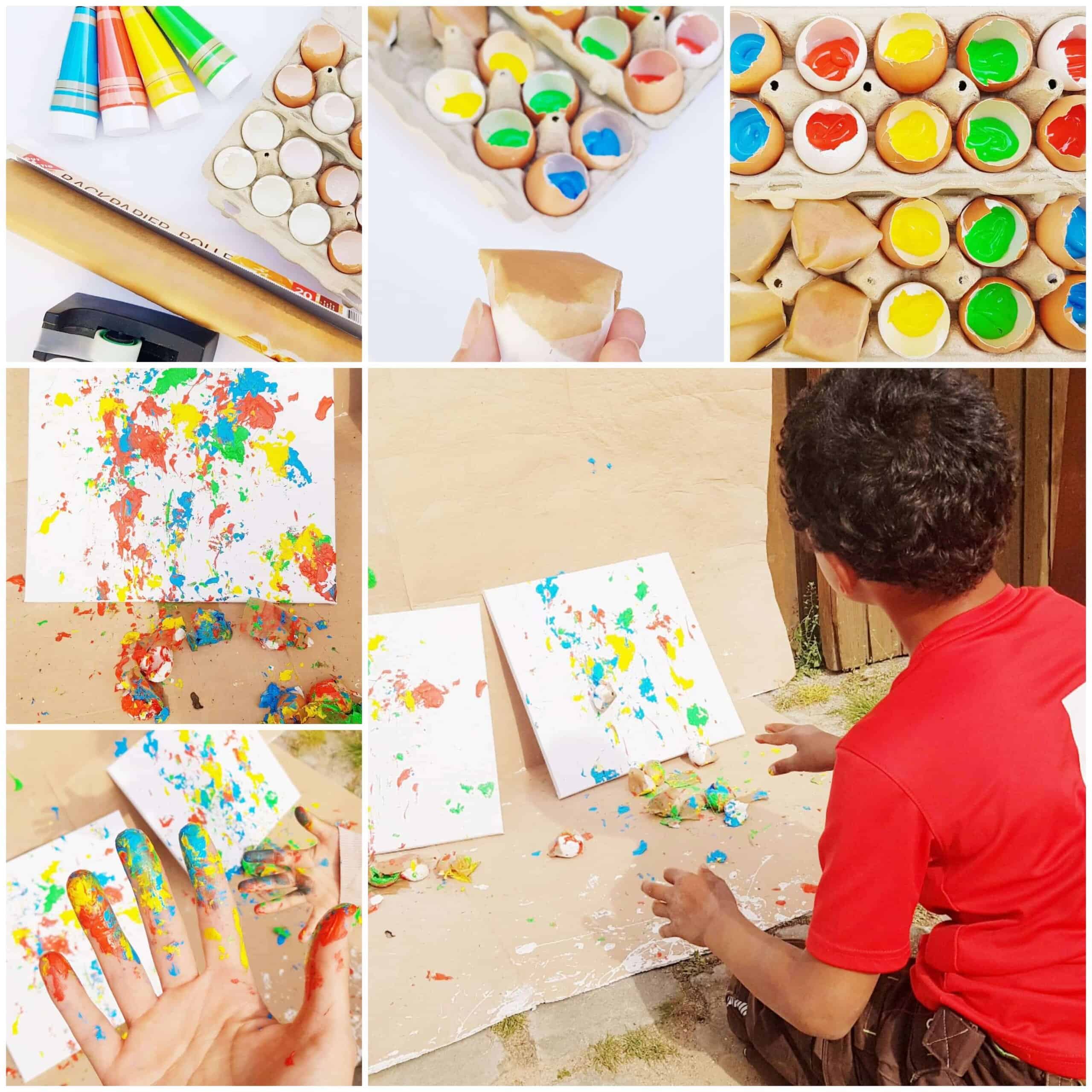 paint-filled eggshell art