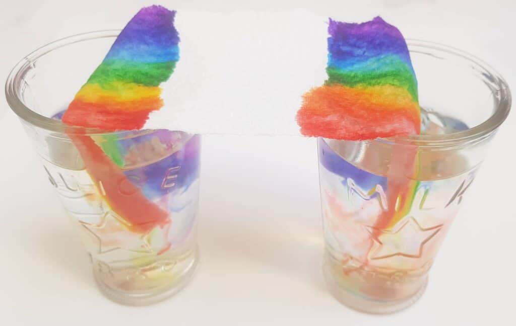 grow a rainbow paper towel experiment