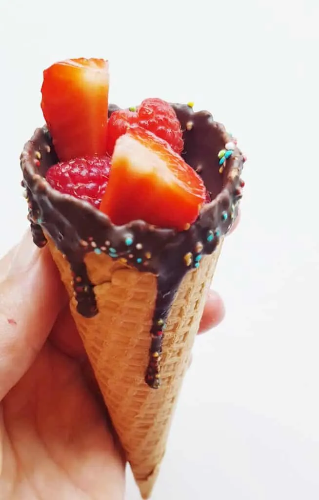 fruit cone, summer dessert