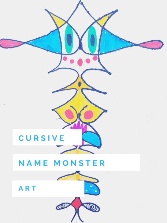 cursive name monster art