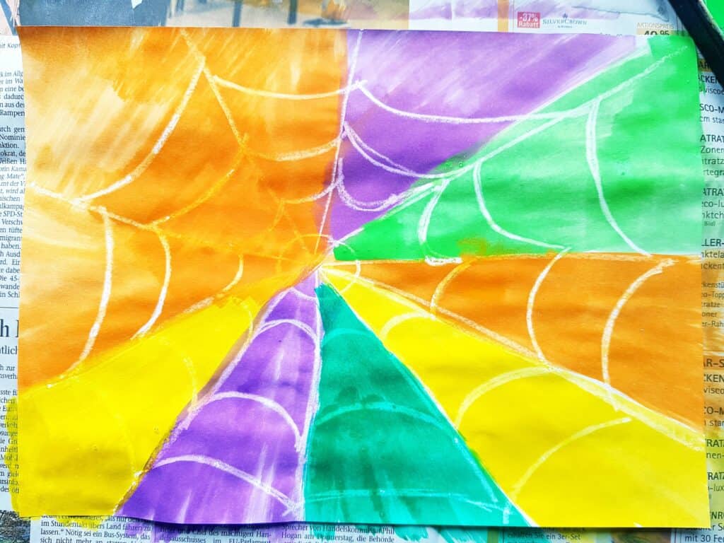 beautiful watercolor spider web art