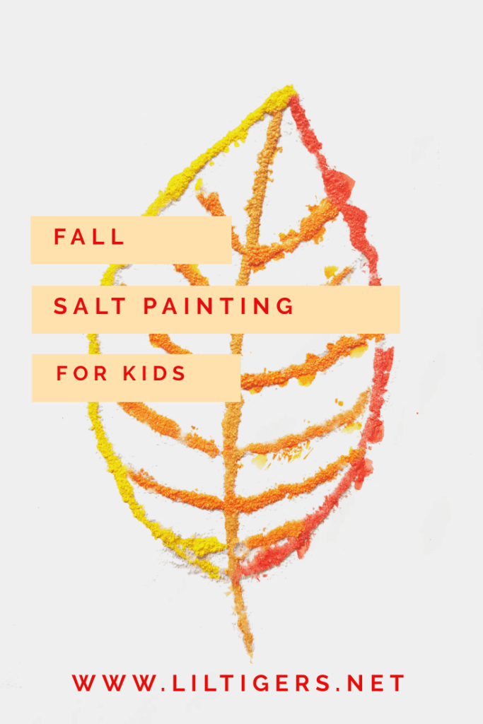 Fall salt painting for kids