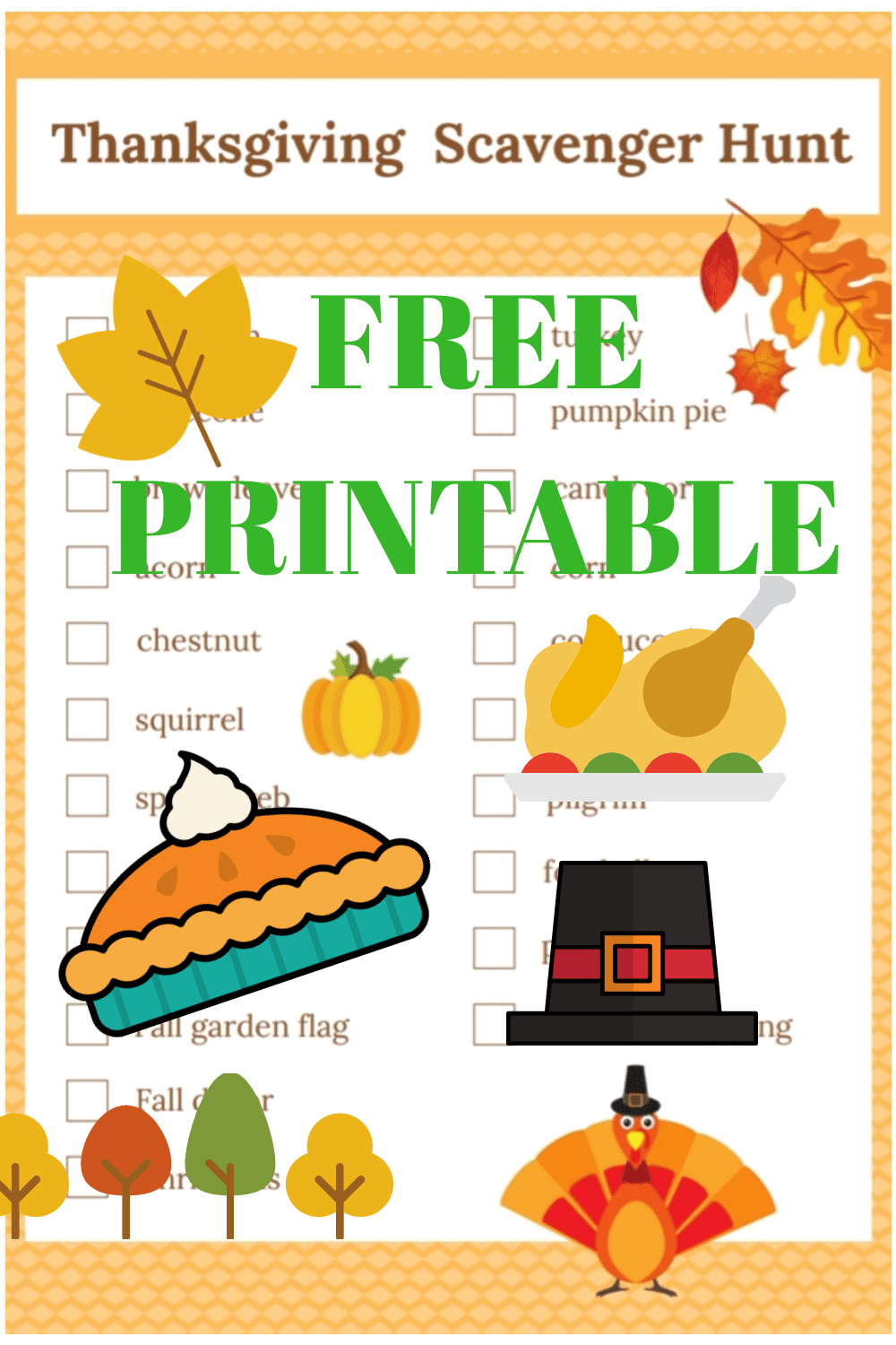 Free Printable Thanksgiving Scavenger Hunt for Kids Lil Tigers Lil Tigers
