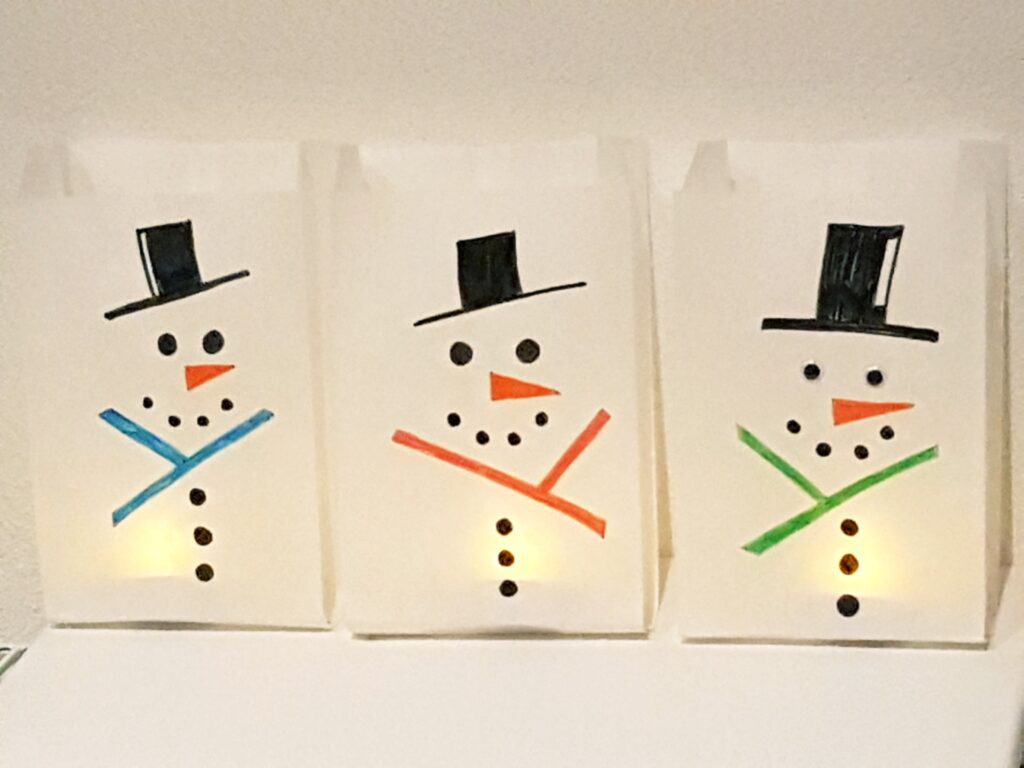 snowman luminaries