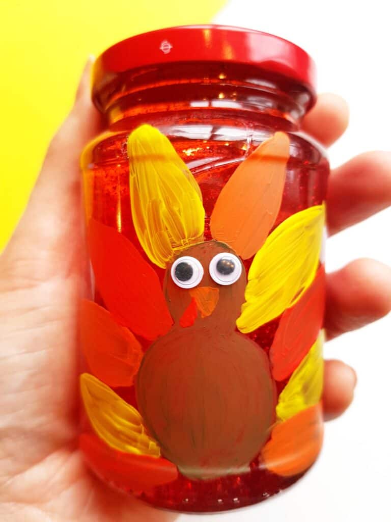 turkey glitter jar