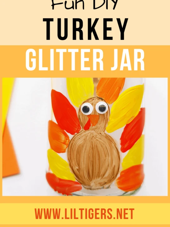 fun diy turkey glitter jar