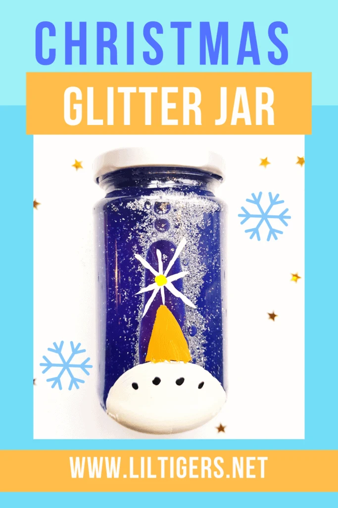 snowman christmas glitter jar