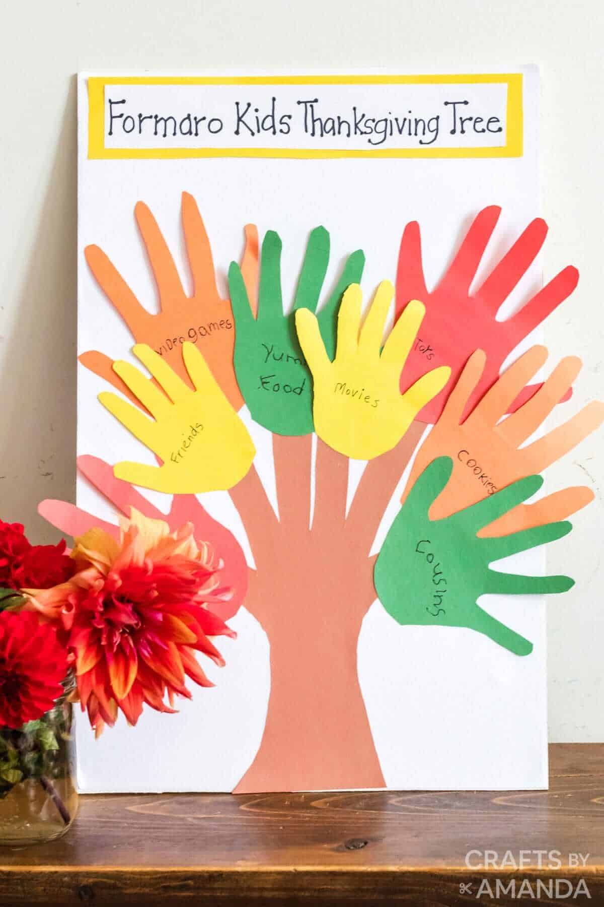 thanksgiving hand print tree