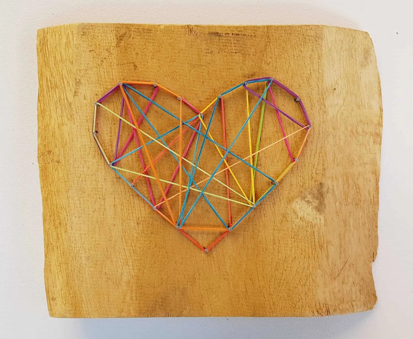 Heart with Nails and rubber bands