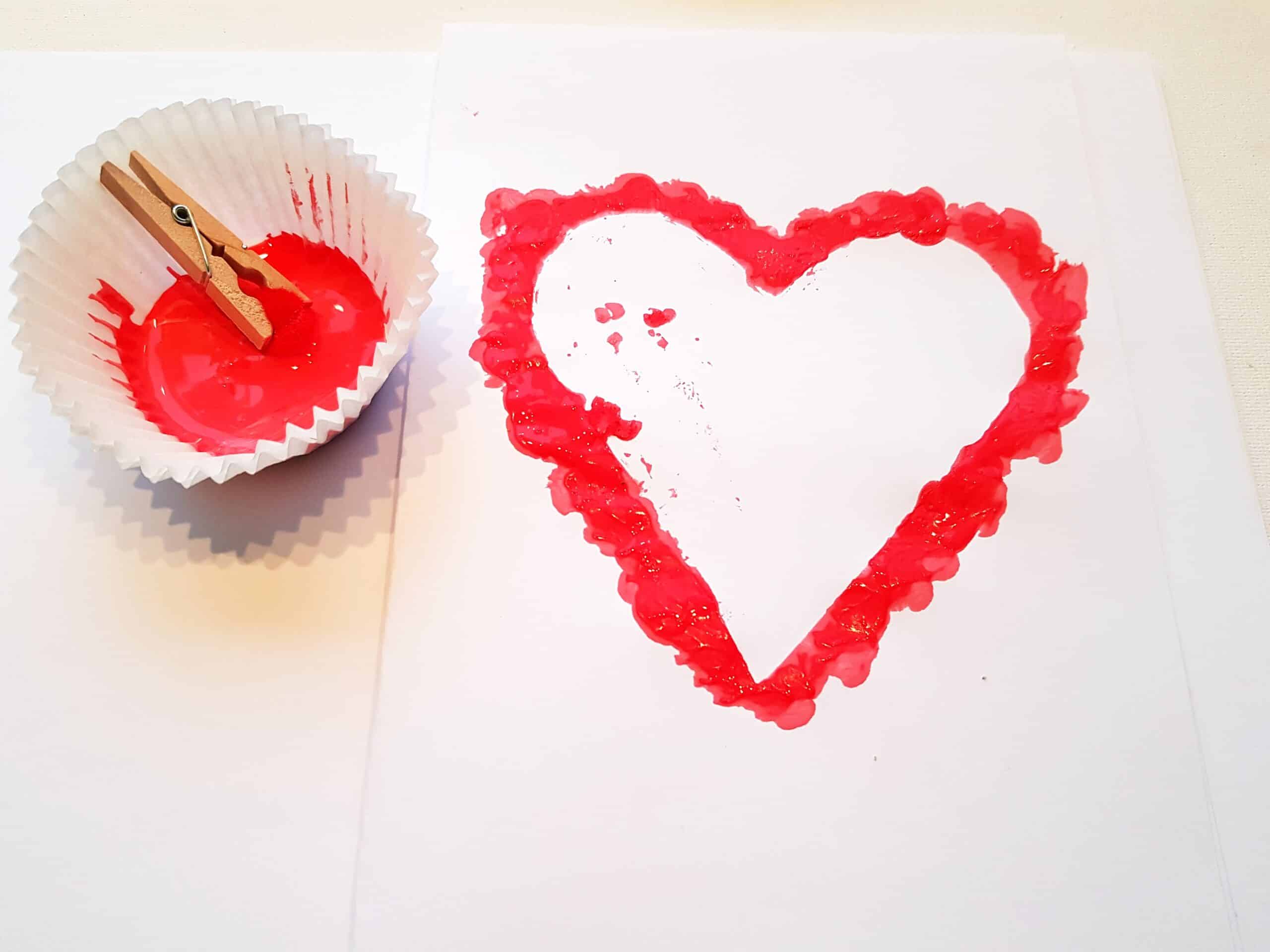 DIY Valentines Day Card with pom poms
