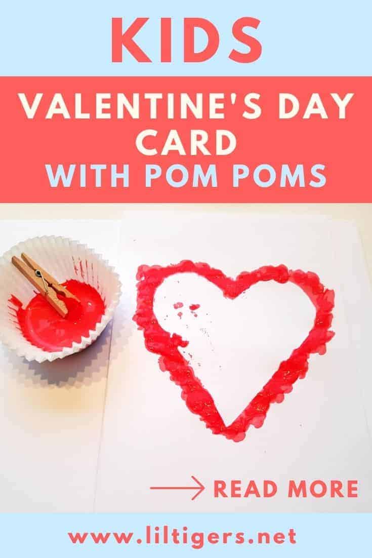  DIY Valentine's day card with pom poms