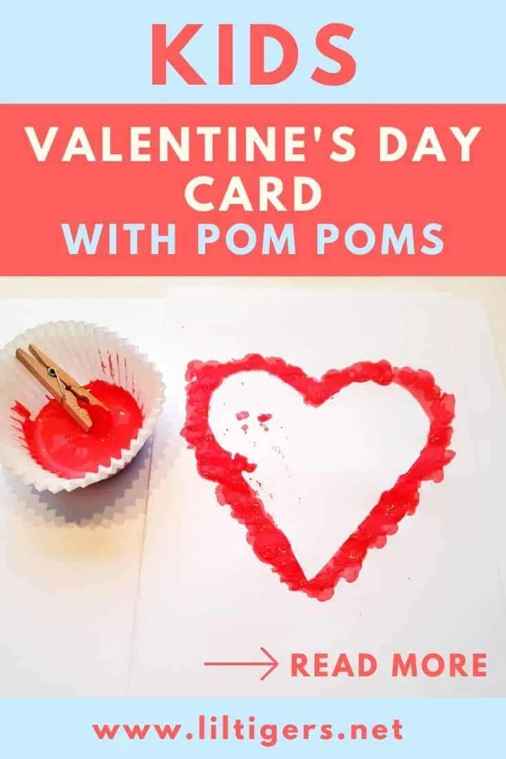 DIY Valentine's day card with pom poms