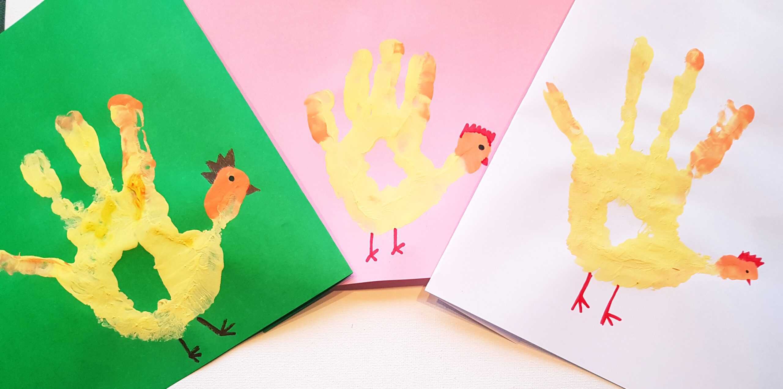 diy handprint chicken art for kids