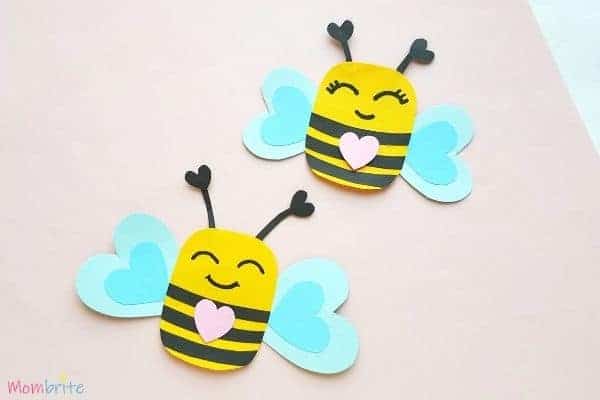 bee Valentine's day craft for kids