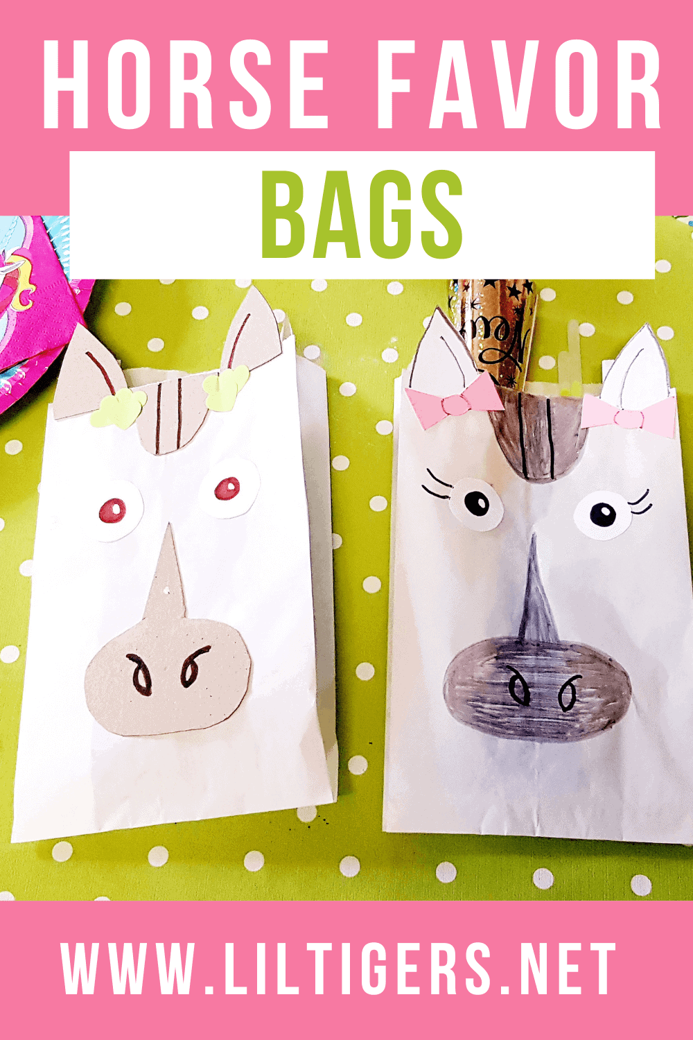 DIY horse favor bags