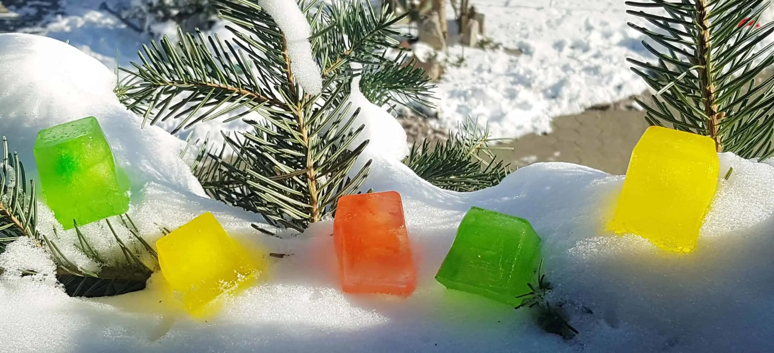 winter scavengerhunt ideas with colored ice cubes