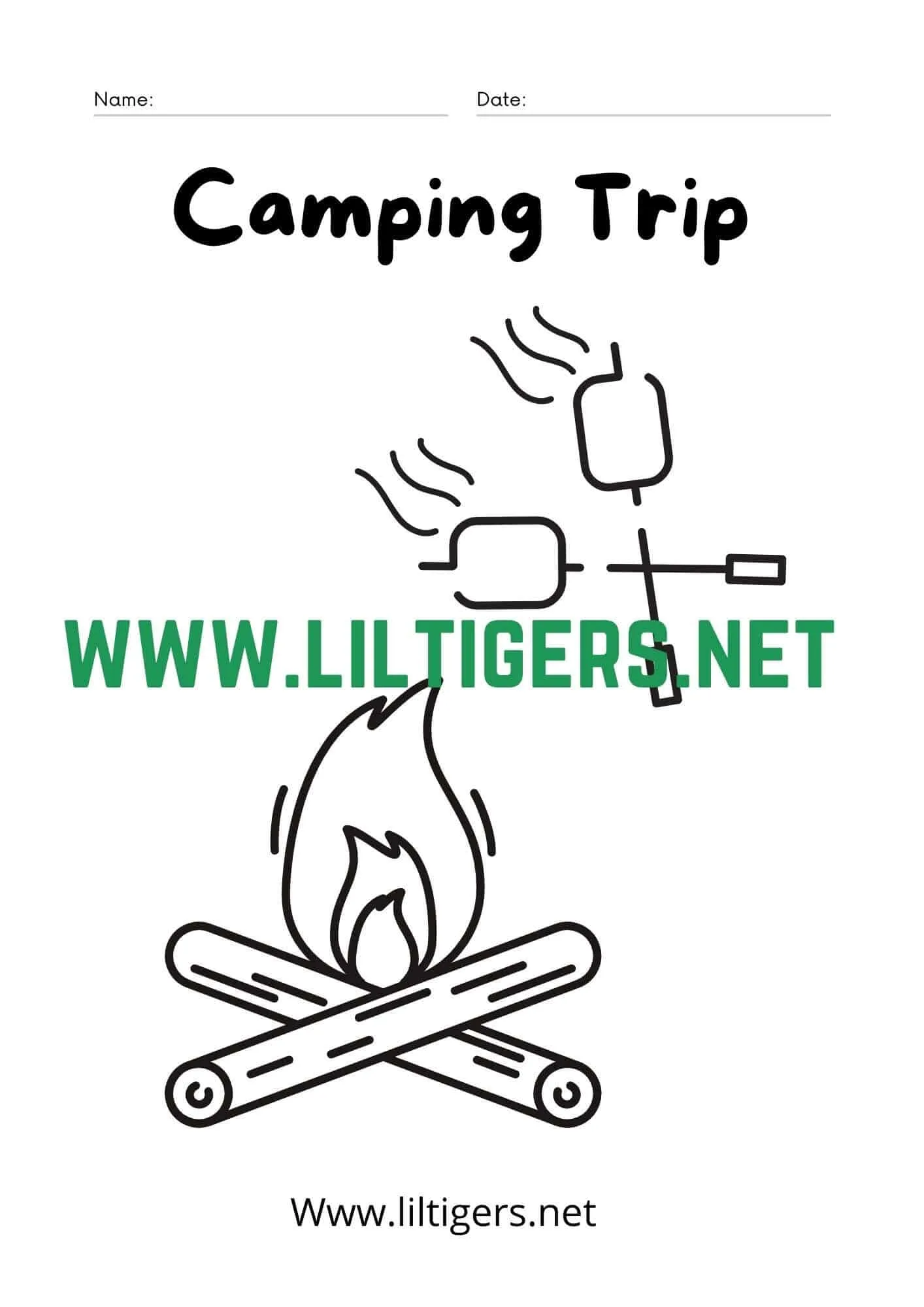 Camp fire coloring page