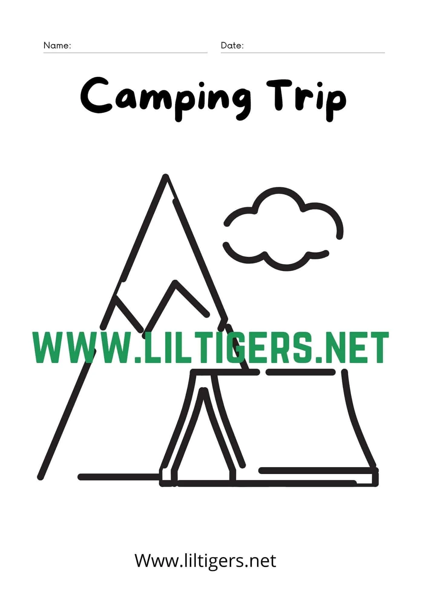 Camp site coloring page