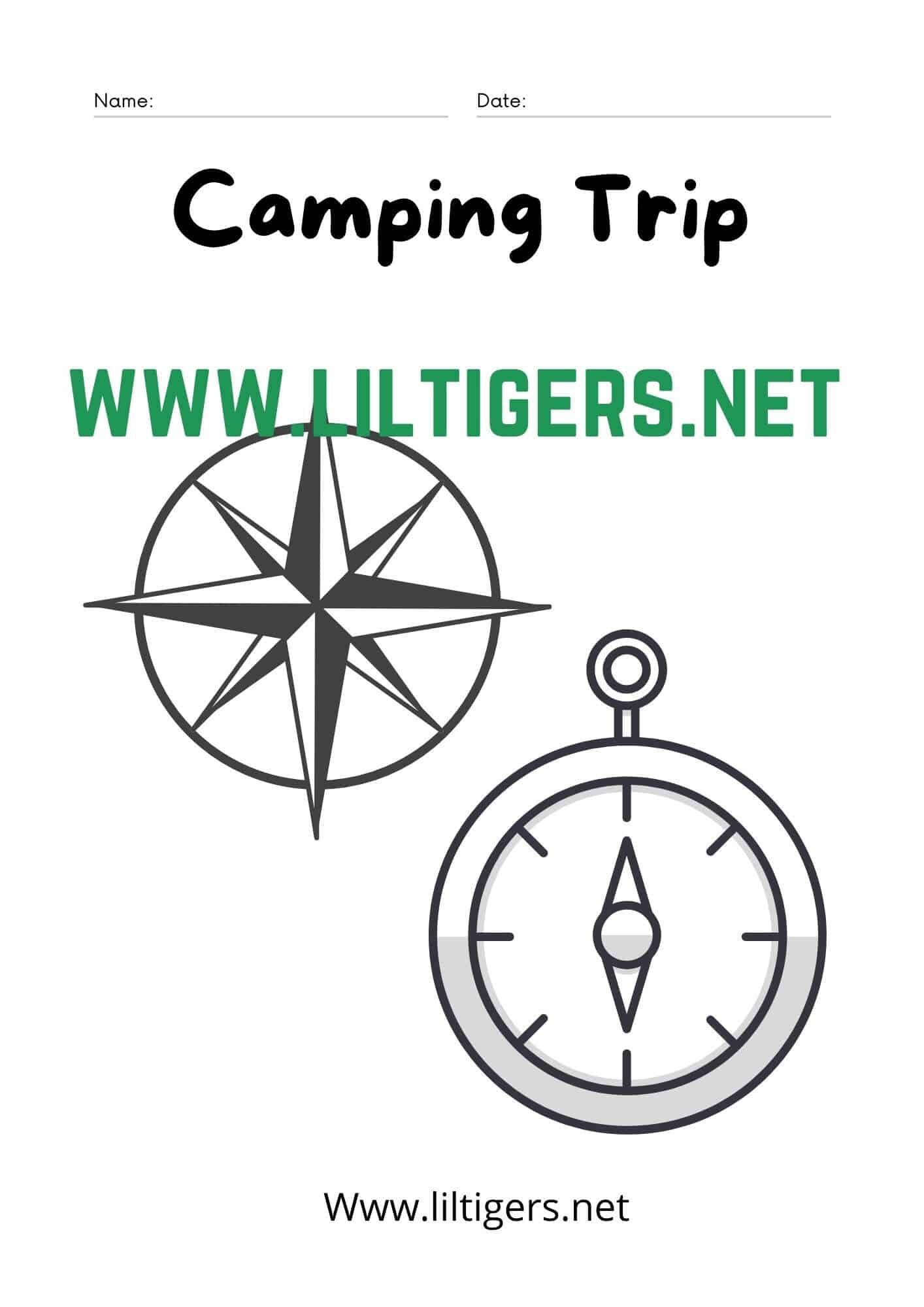 Camping coloring page