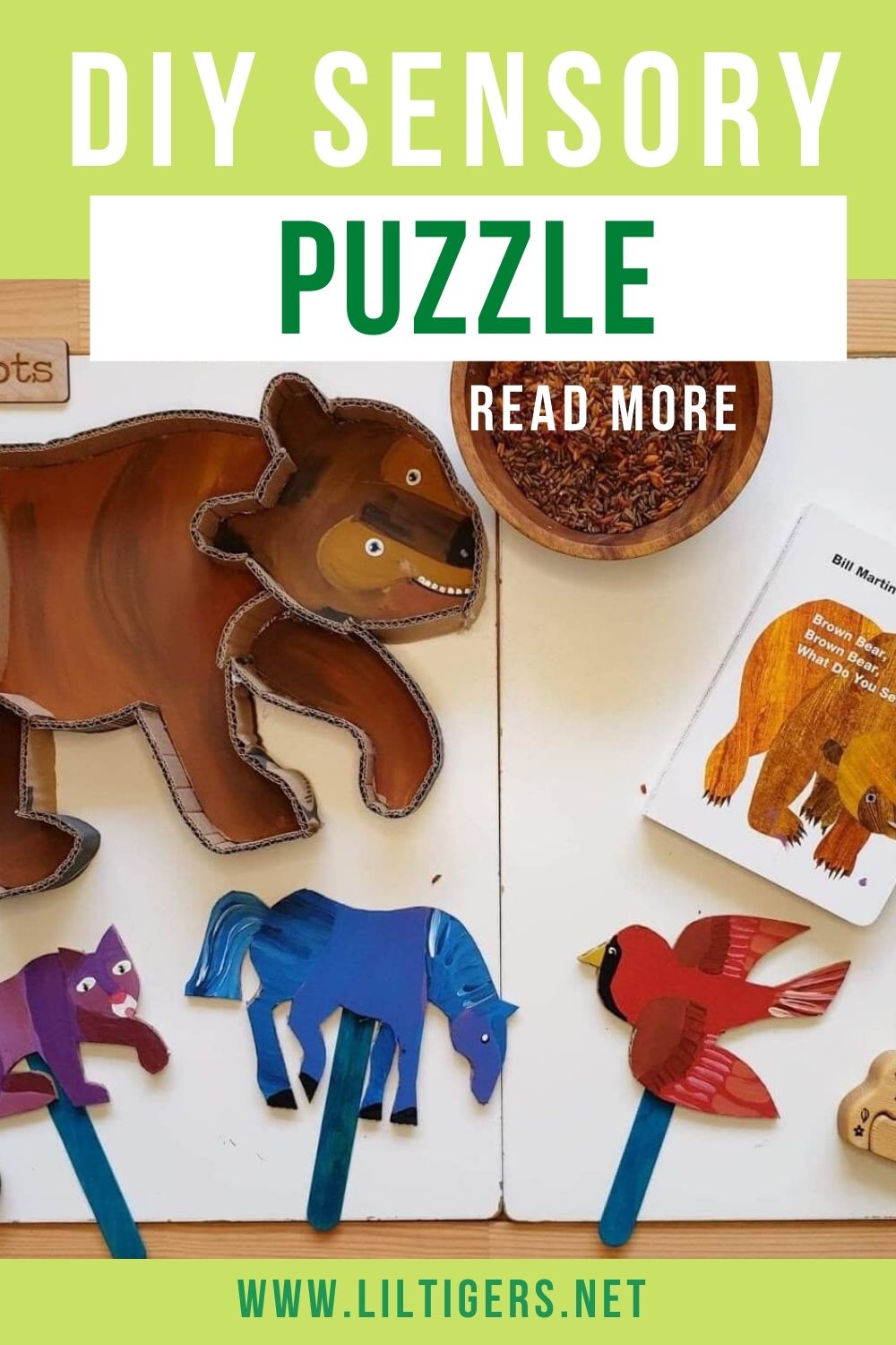 DIY Sensory Puzzle brown bear brown bear what do you see