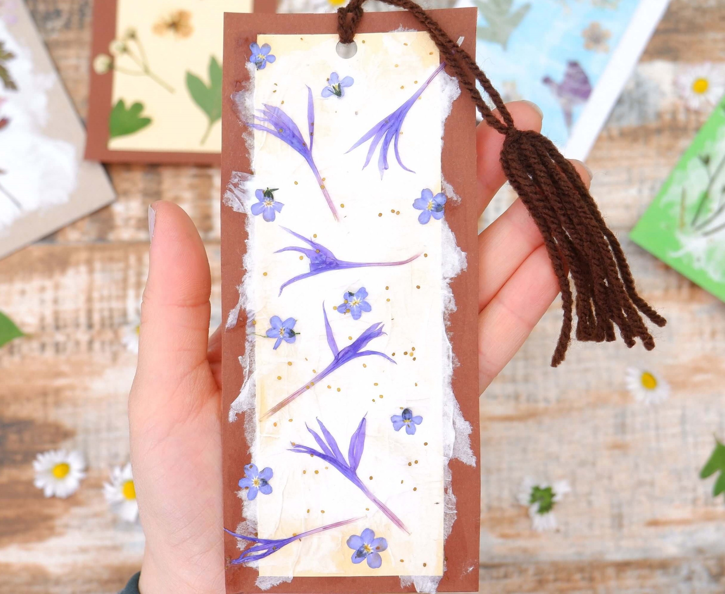 real pressed flower bookmarks