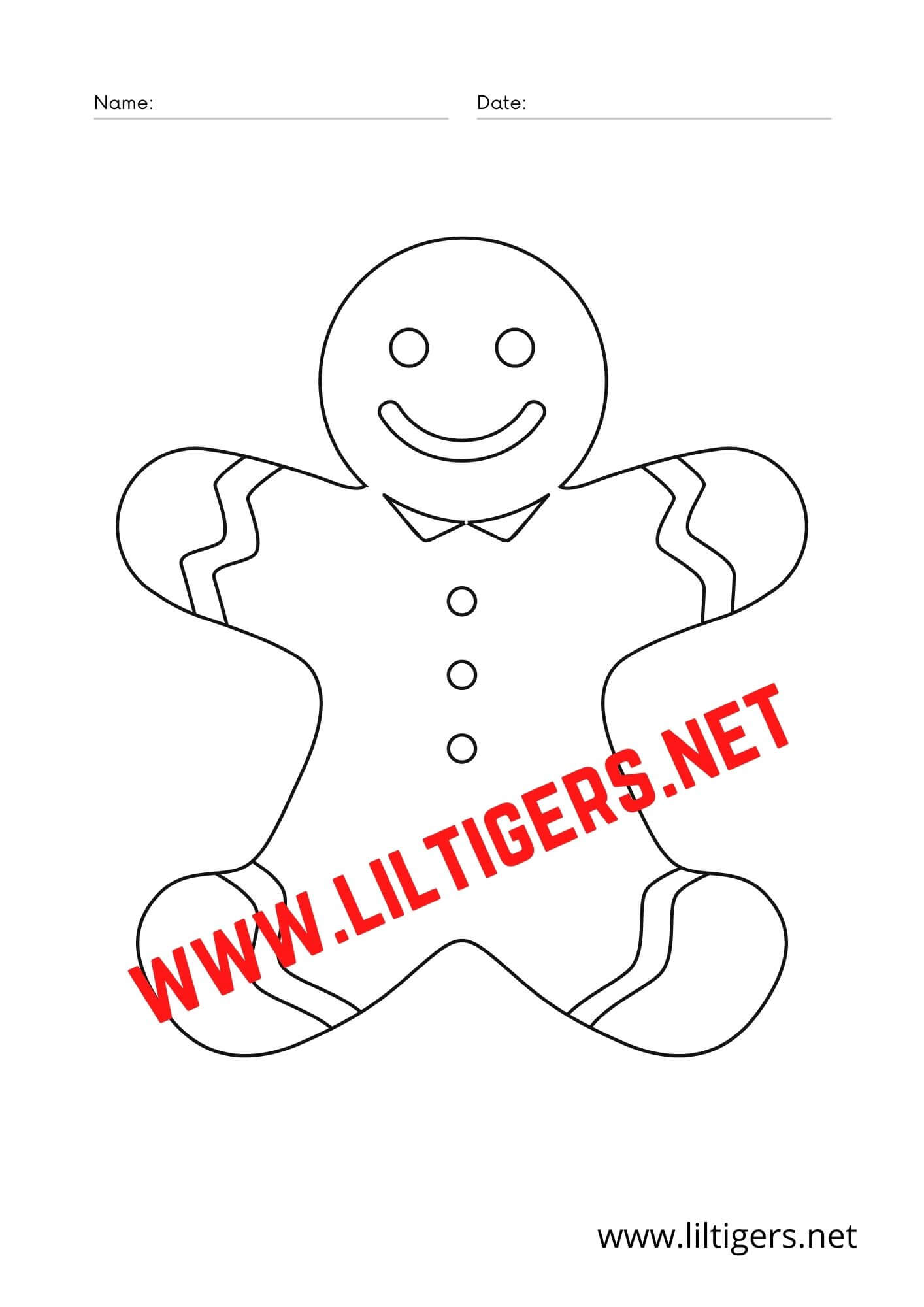 Ginger Bread Man Coloring Page