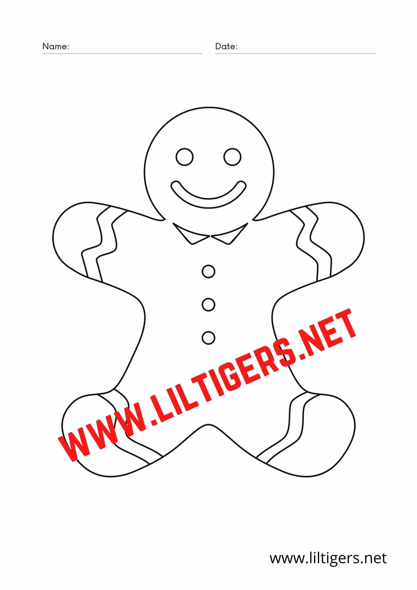 Ginger Bread Man Coloring Page