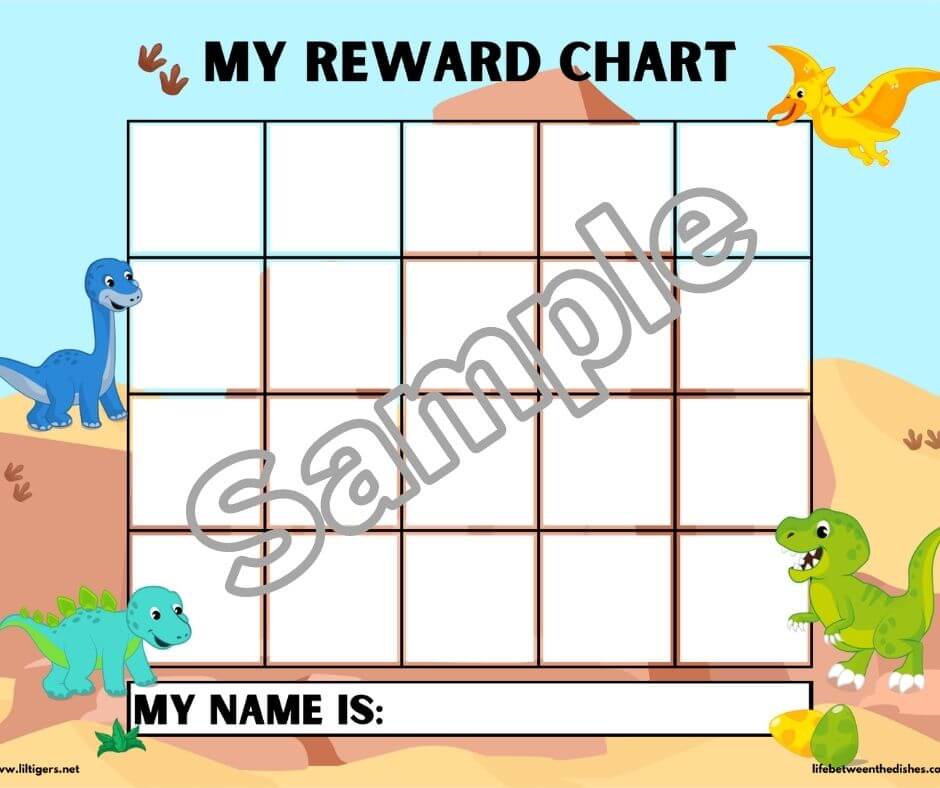 Dinosaur Reward Chart printable