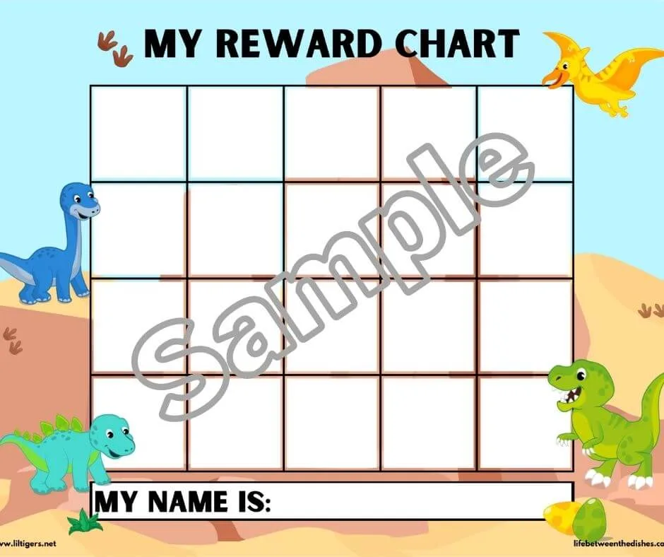 Dinosaur Reward Chart printable