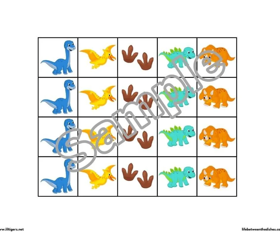 Dino Sticker Chart printable