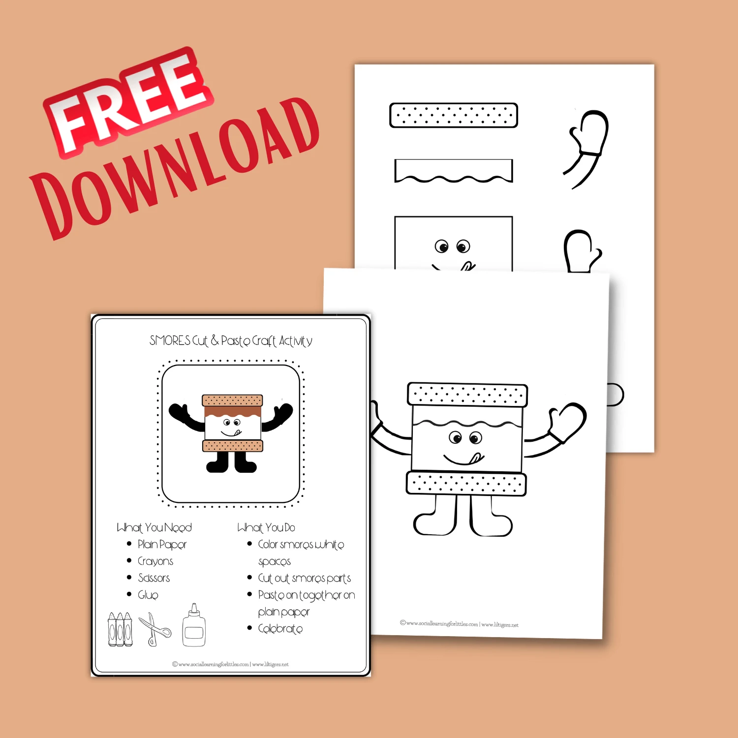 free printable smores template