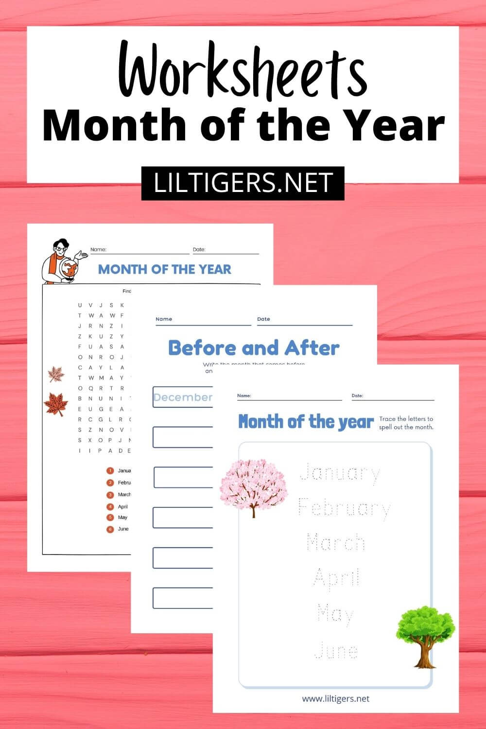 month of the year printable free
