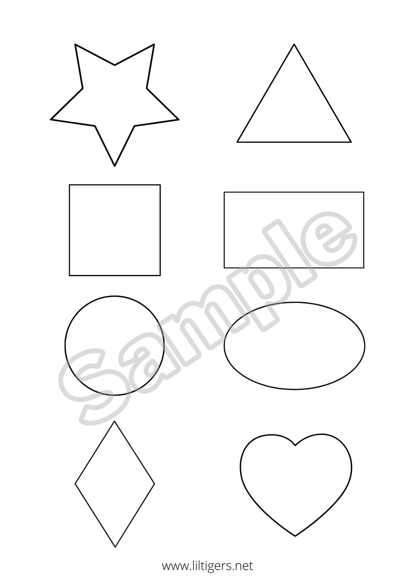 shape coloring worksheets