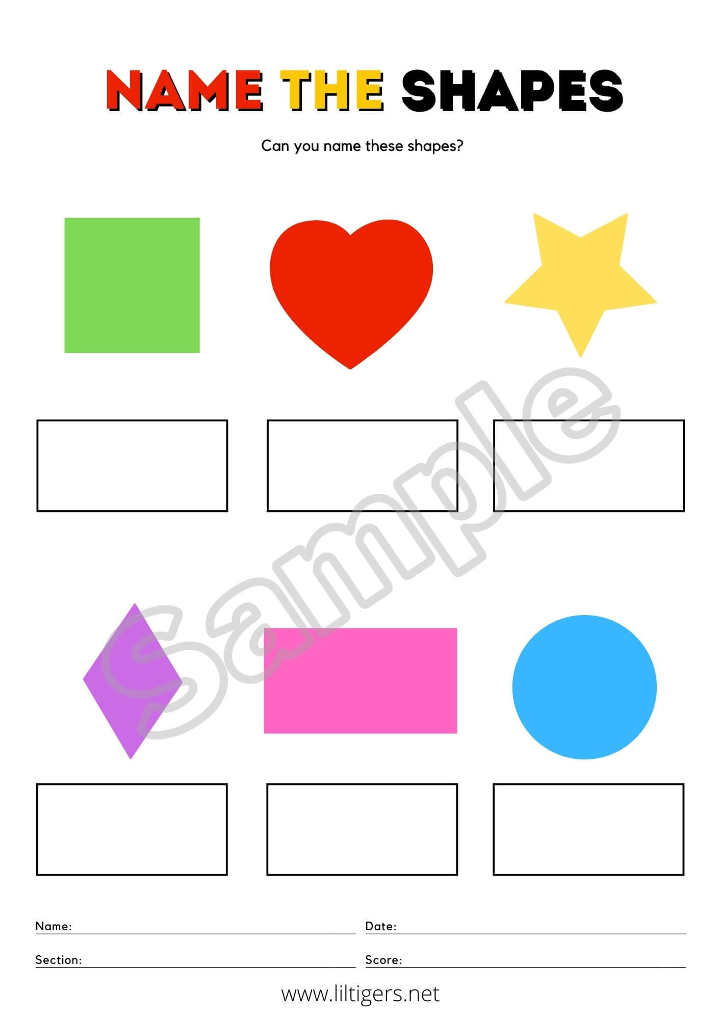 shape worksheets tes