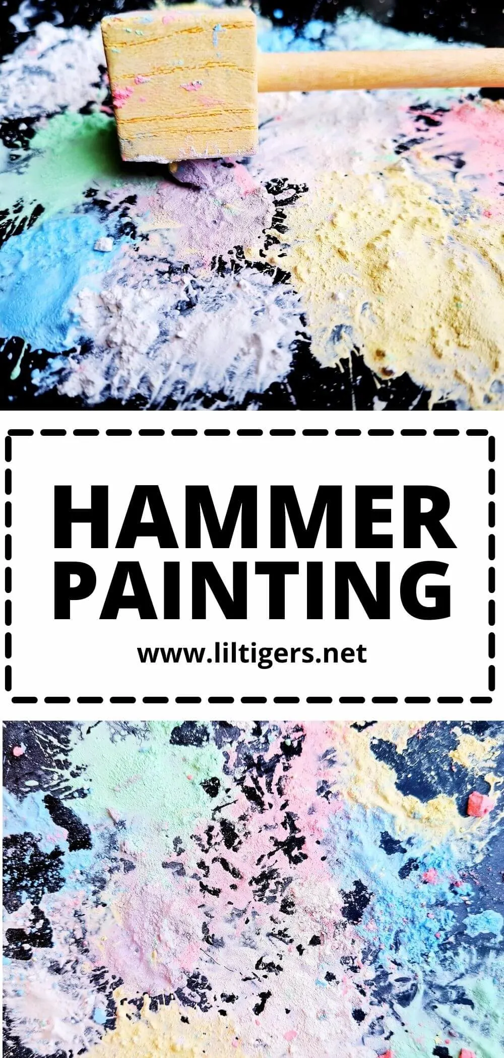 easy hammer painting with chalk
