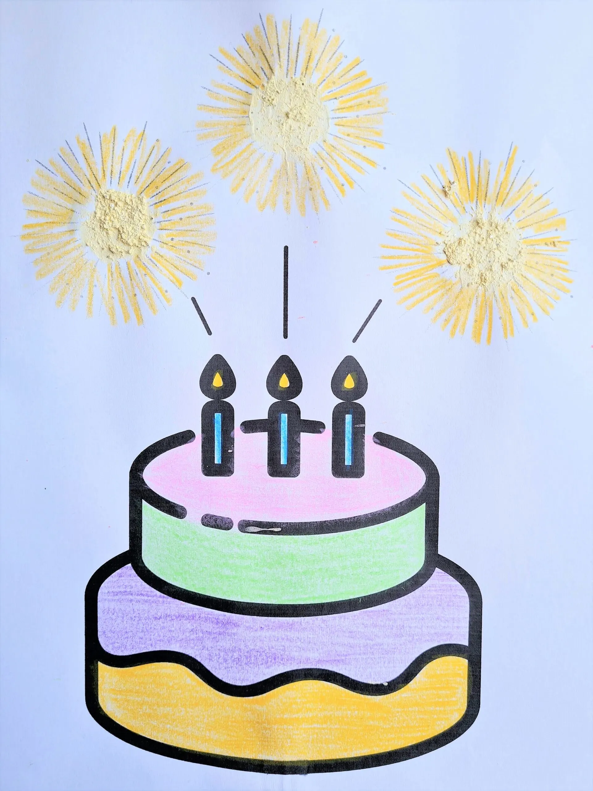birthday cake hammer painting