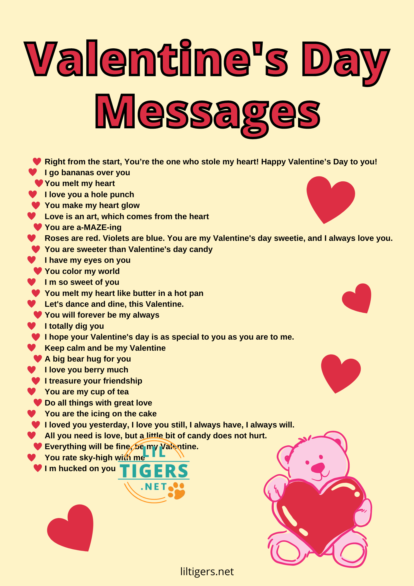 Children\'s valentines messages