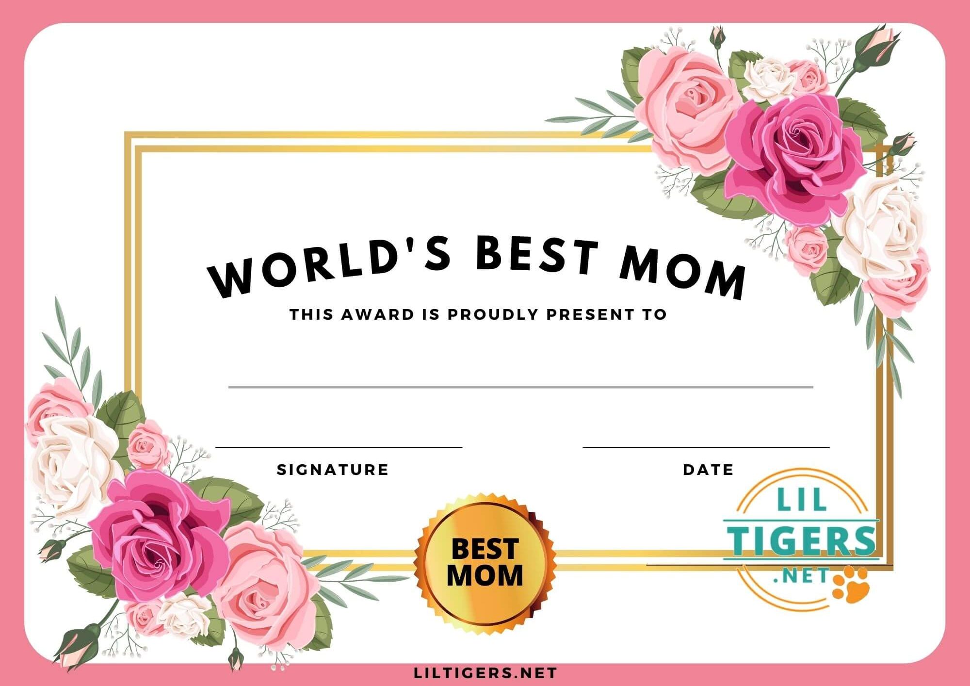 award for best mom template