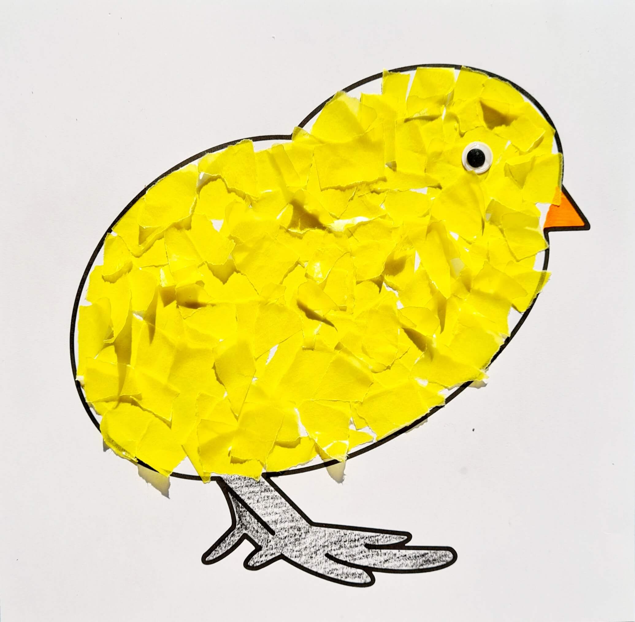 tissue paper easter chicken craft