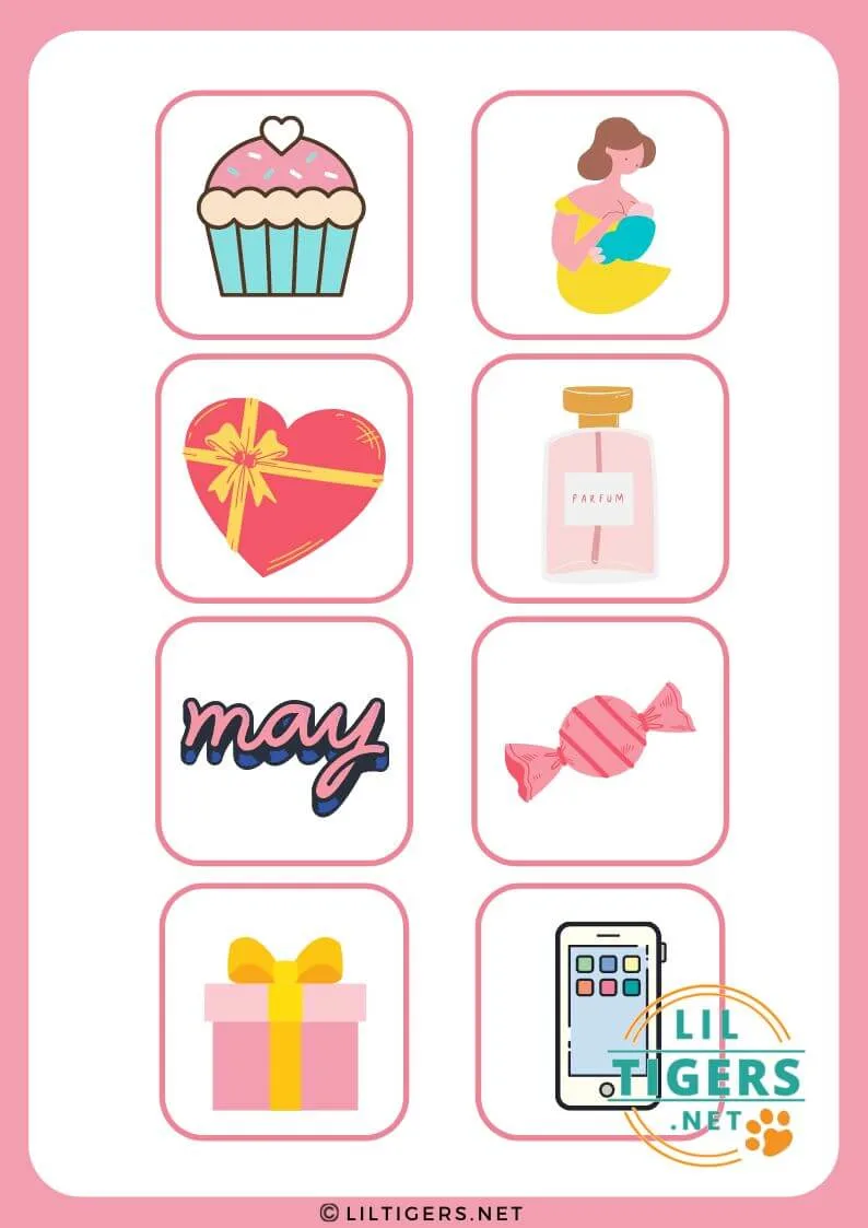 Free Printable Mother's Day Bingo Cards