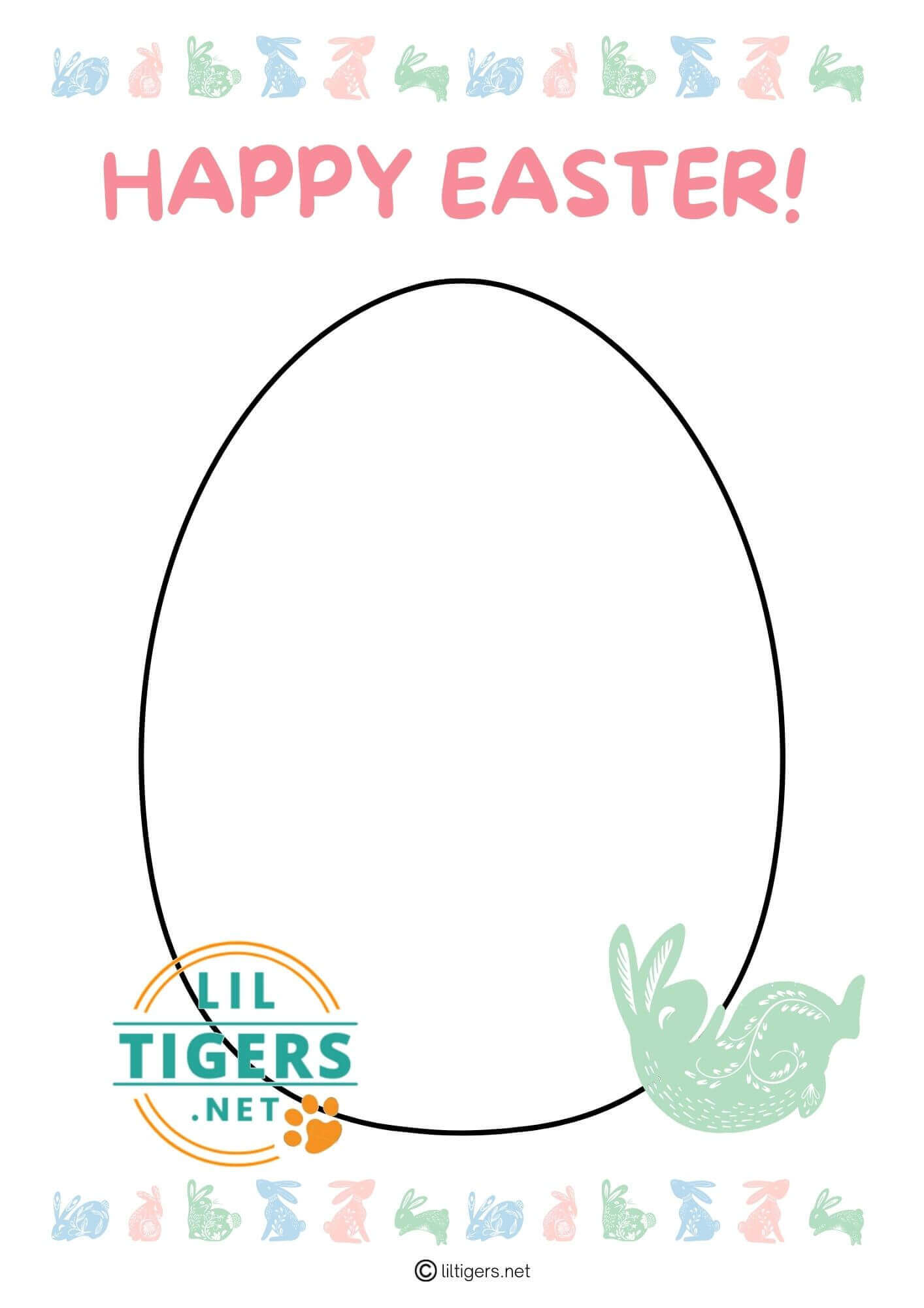 blank Easter bunny letter template