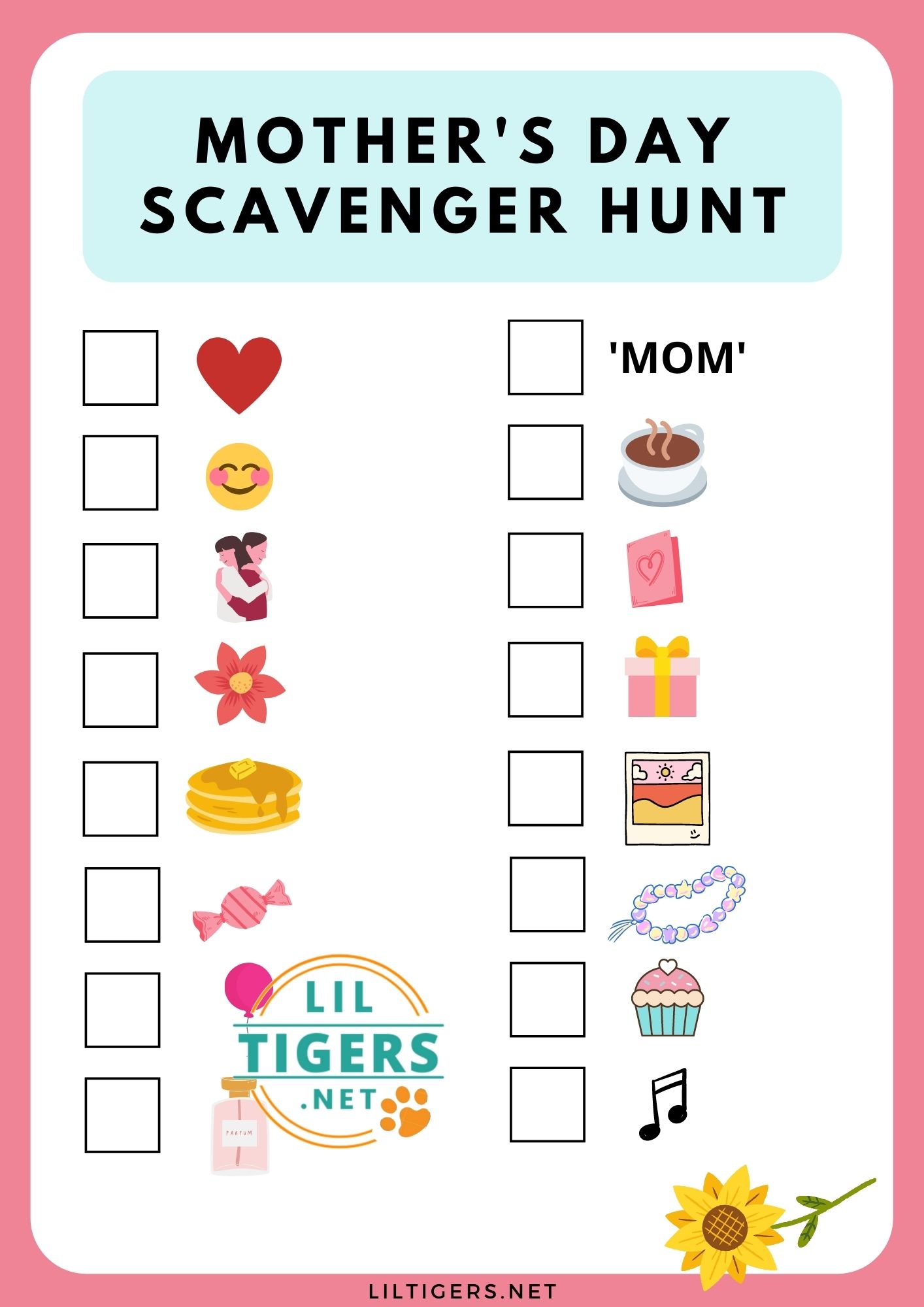 mother's day scavenger hunt