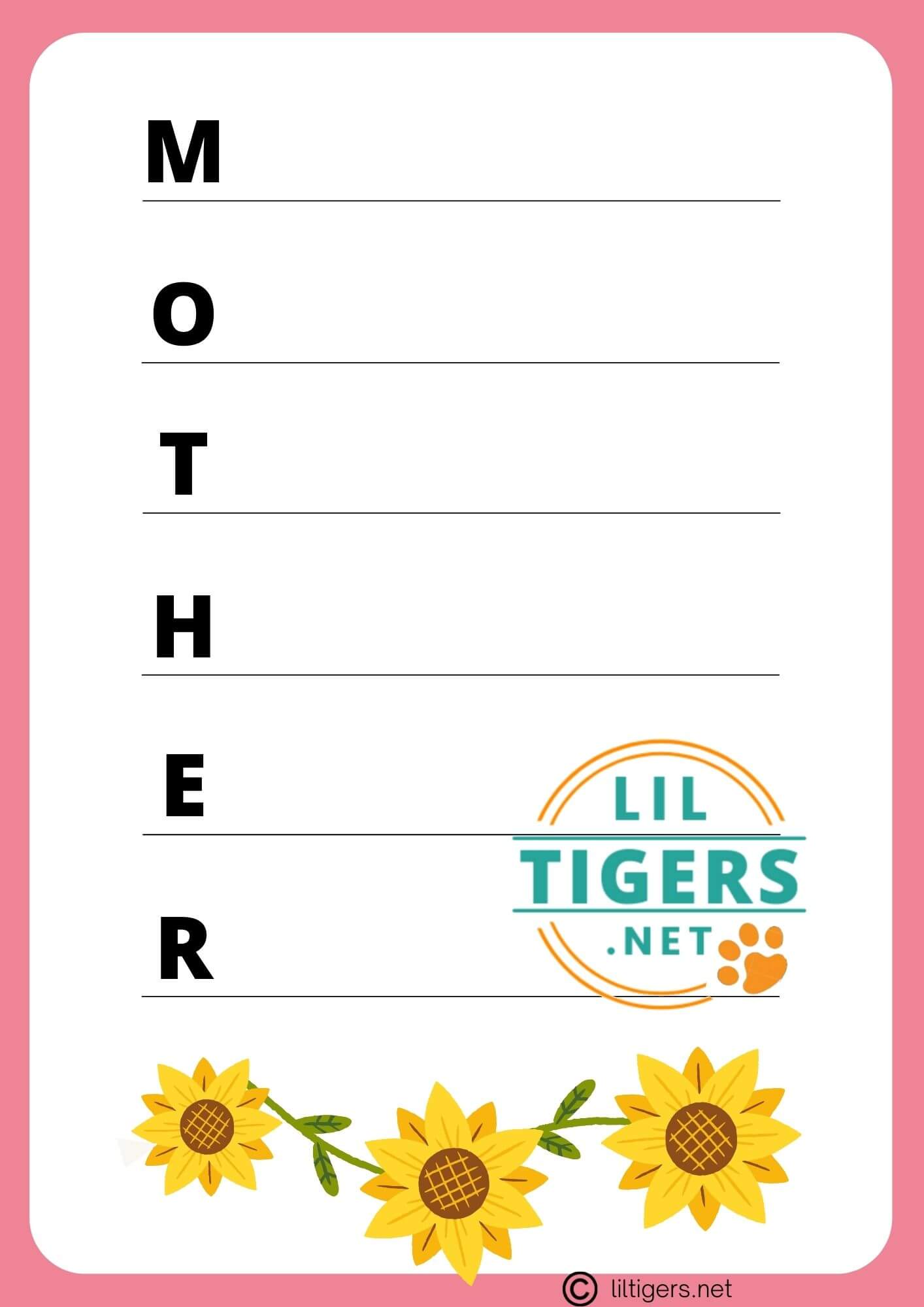free printable mother's day template