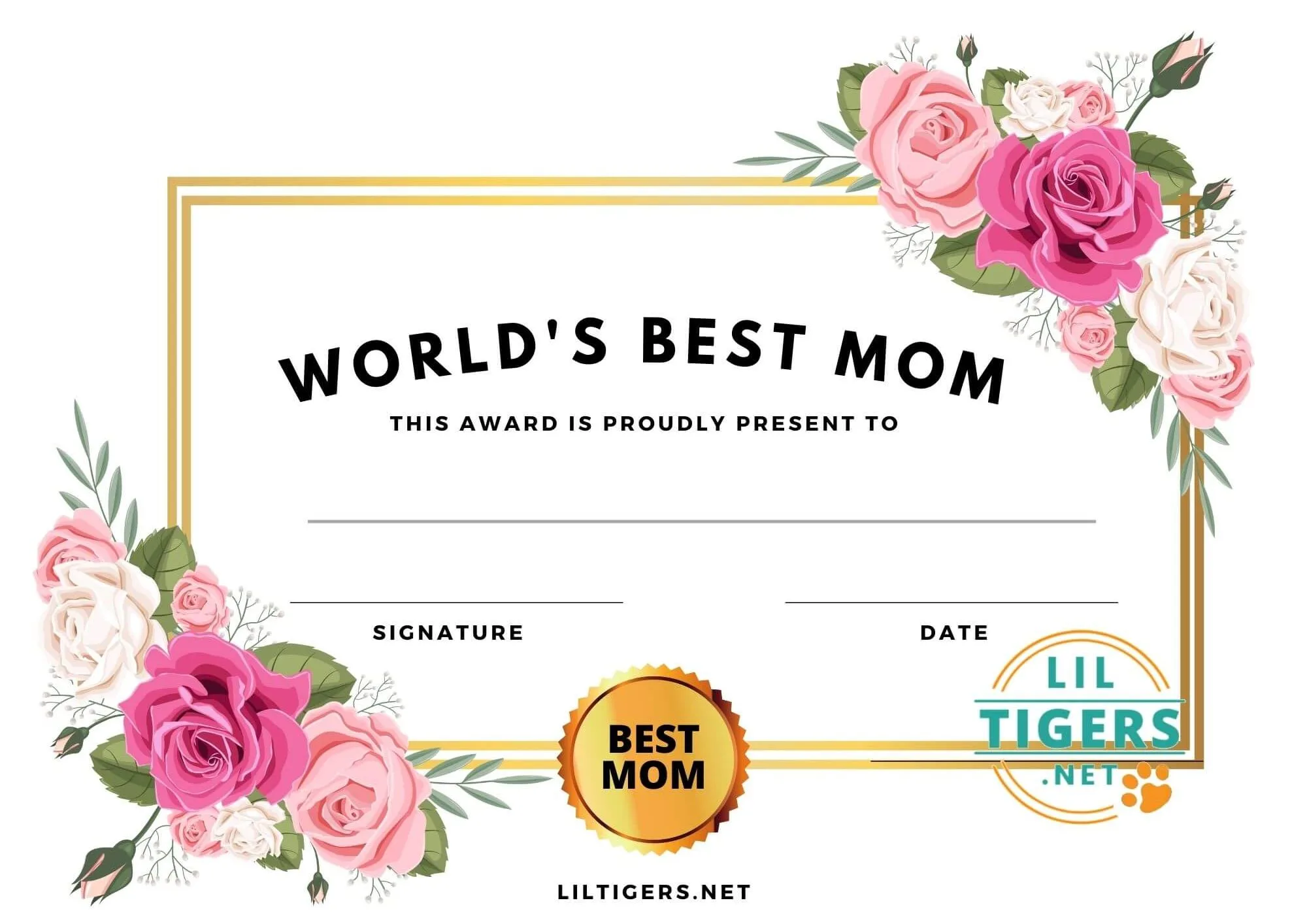 free printable best mom reward