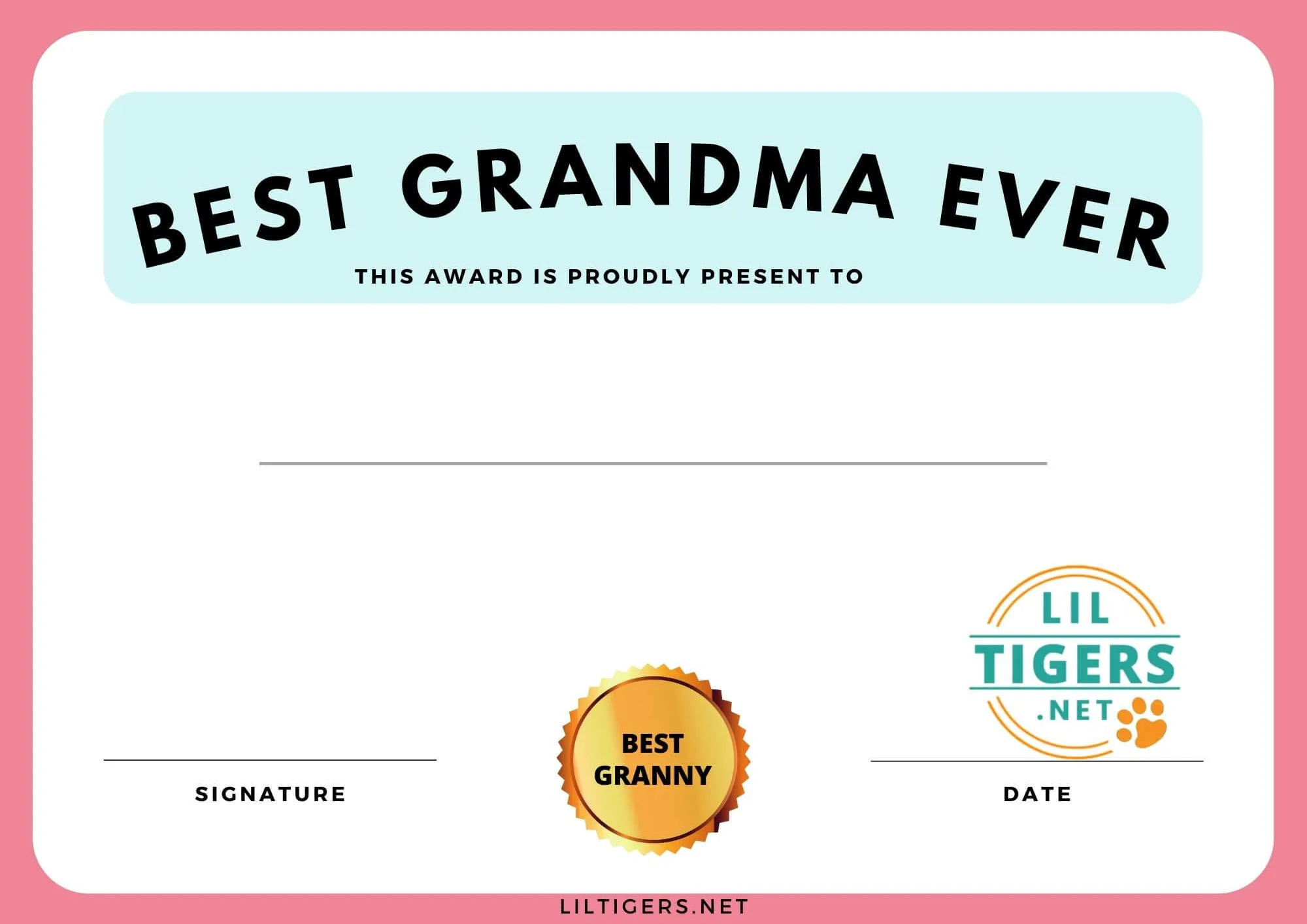 Best Grandmother Award