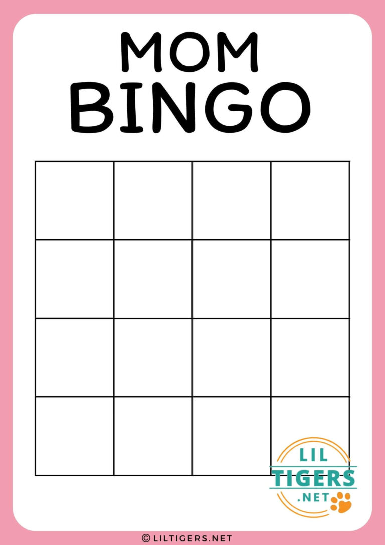 Free Printable Mother's Day Bingo Game Templates - Lil Tigers