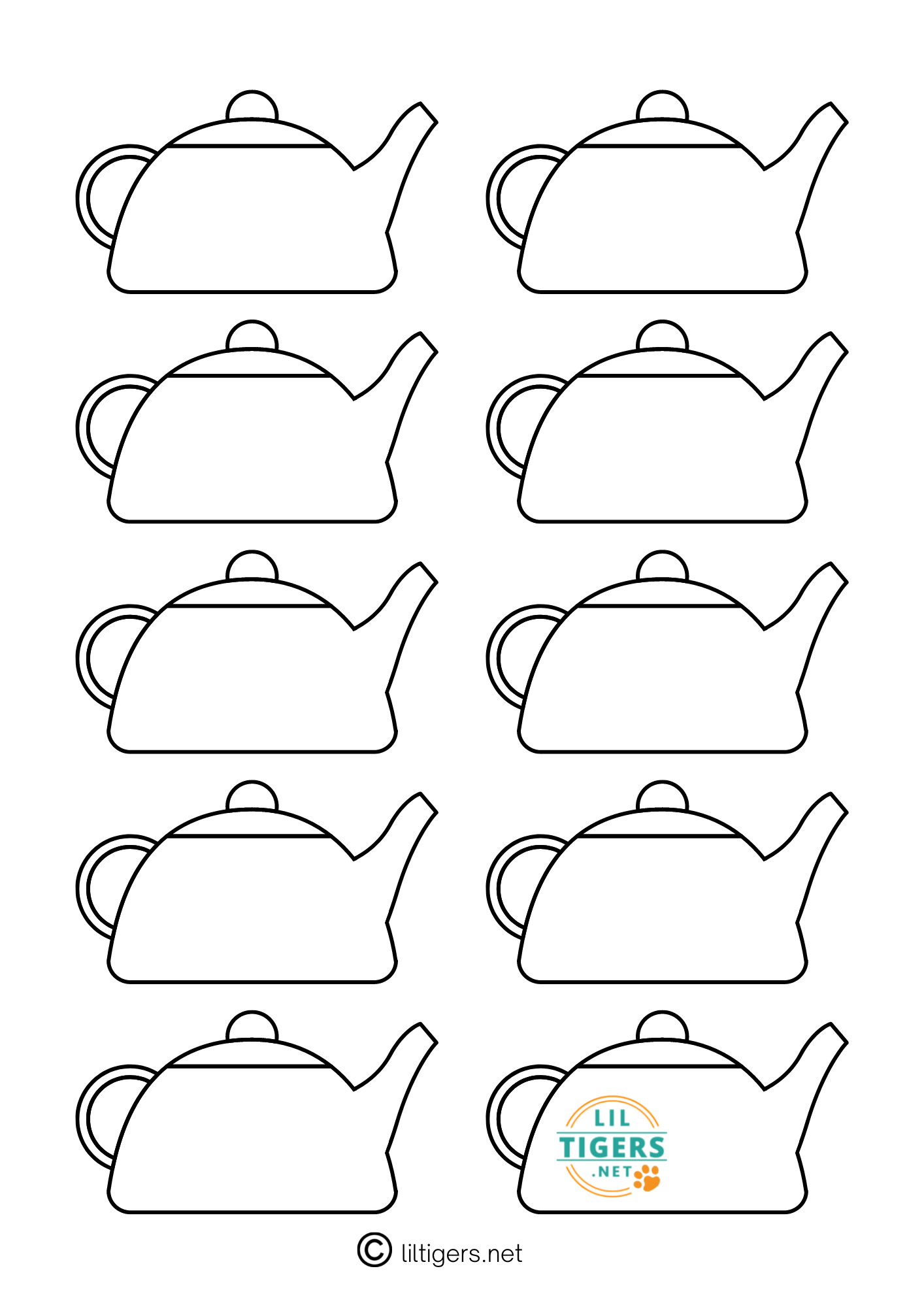 free teapot printables