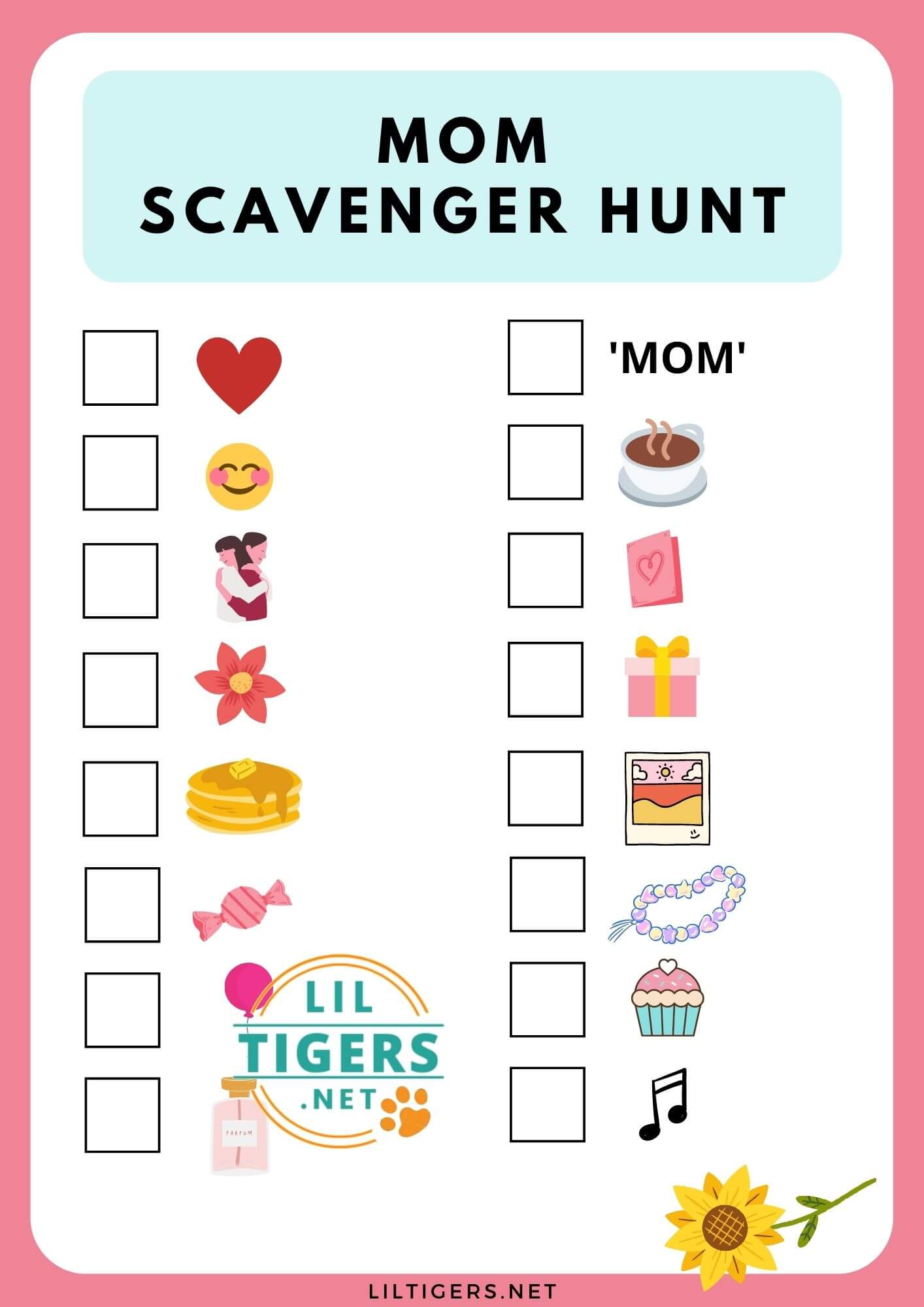 Scavenger Hunt for Mom's Birthday