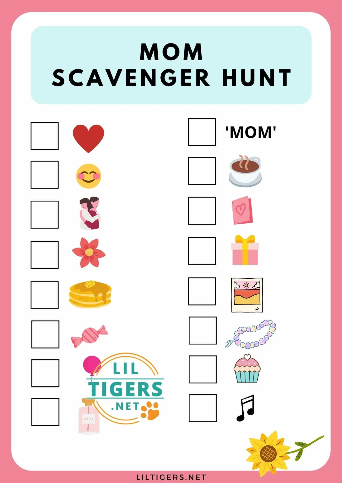 Scavenger Hunt for Mom's Birthday