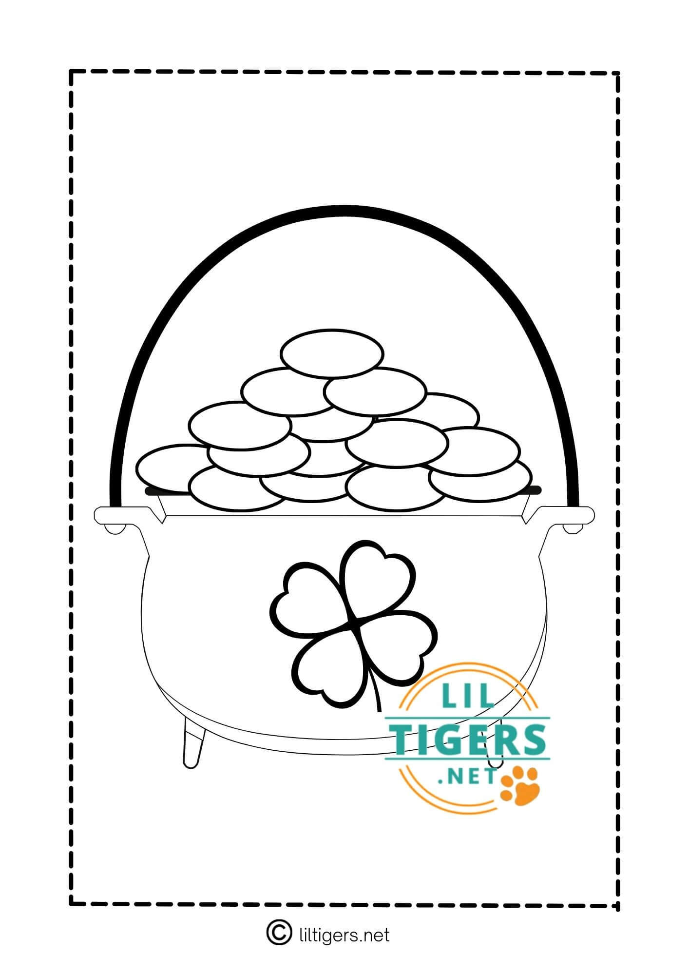 free pot of gold coloring page